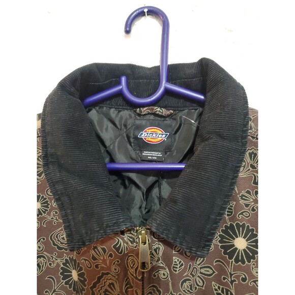 NWT DICKIES Ellis Floral Print Duck Brown Canvas Cropped Jacket Sz 2XL - Picture 4 of 16